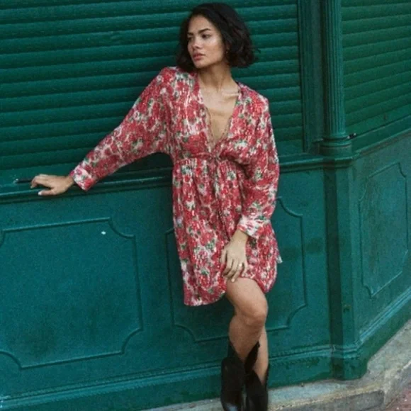 kooples pink floral dress The Kooples Red/Pink Floral Dress, worn once